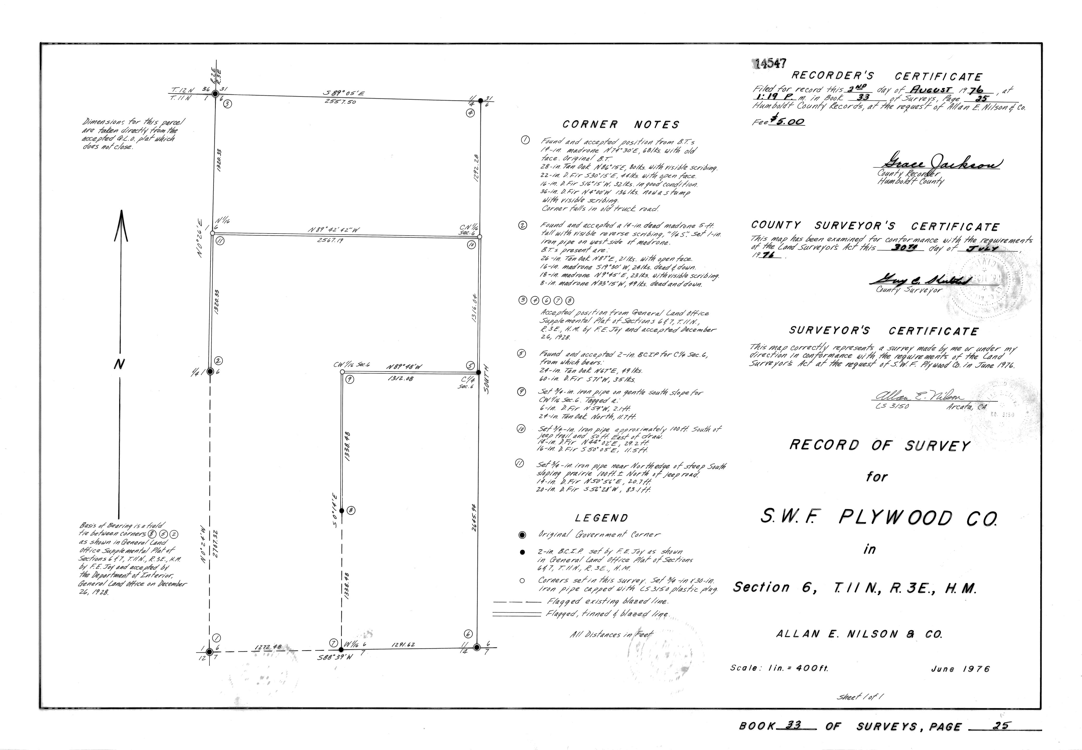 Book 33 Page 25 of Map Type RS