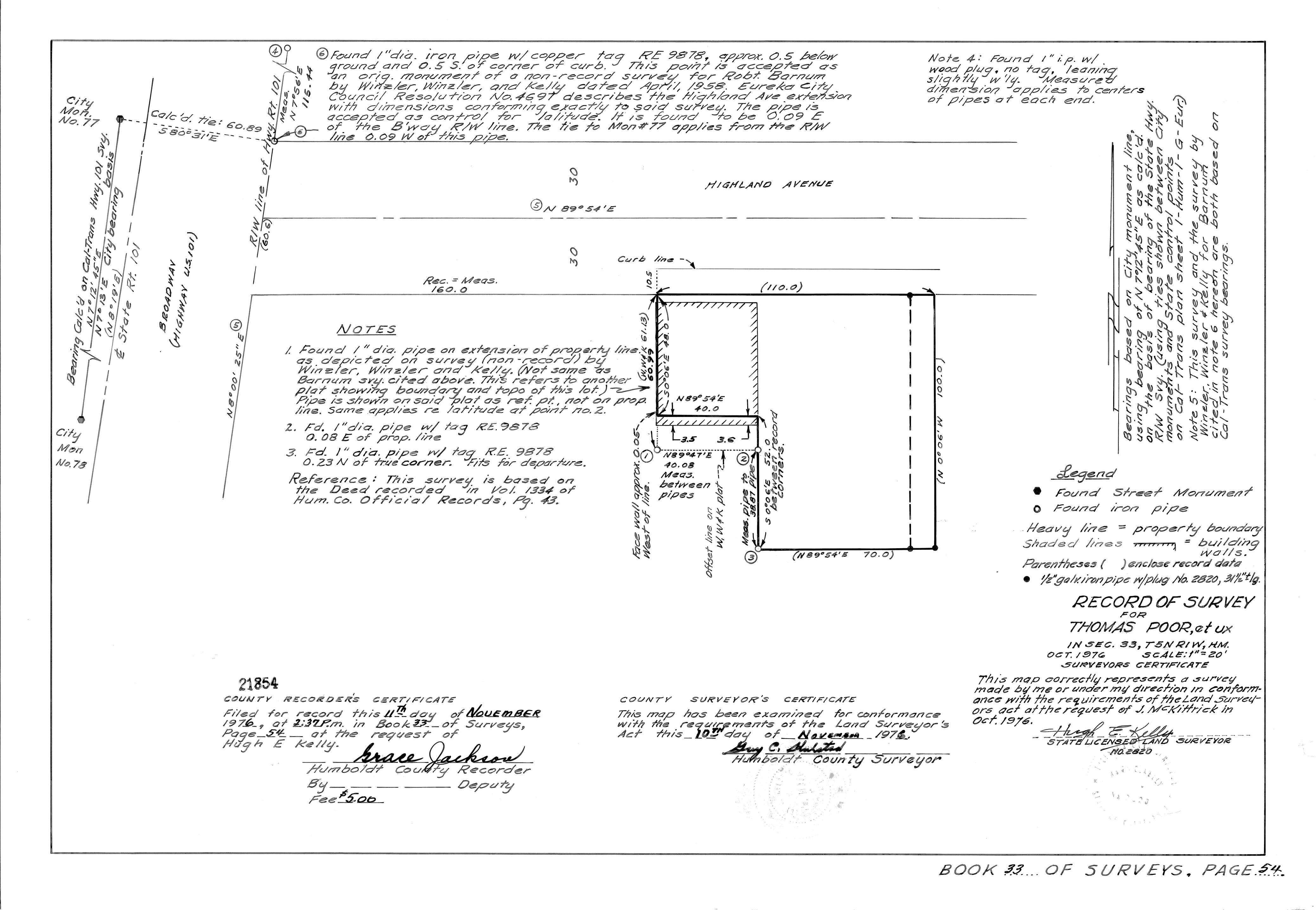 Book 33 Page 54 of Map Type RS