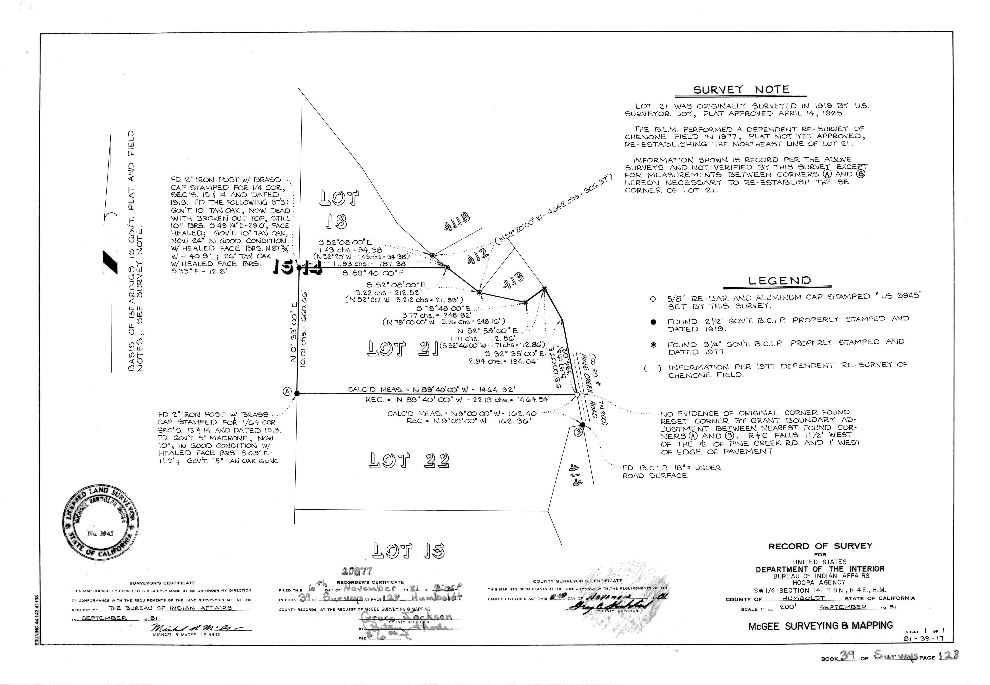 Book 39 Page 128 of Map Type RS