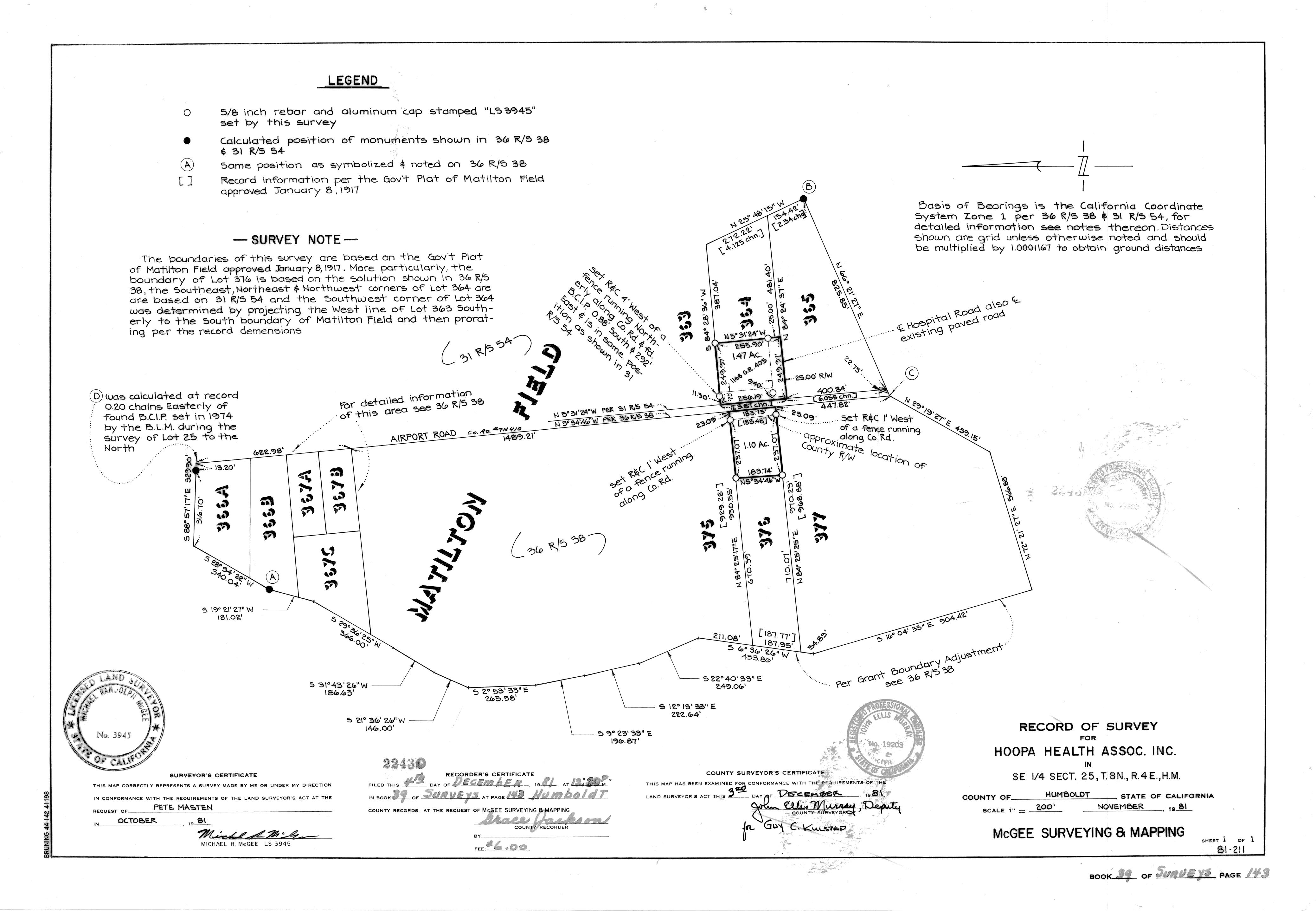 Book 39 Page 143 of Map Type RS