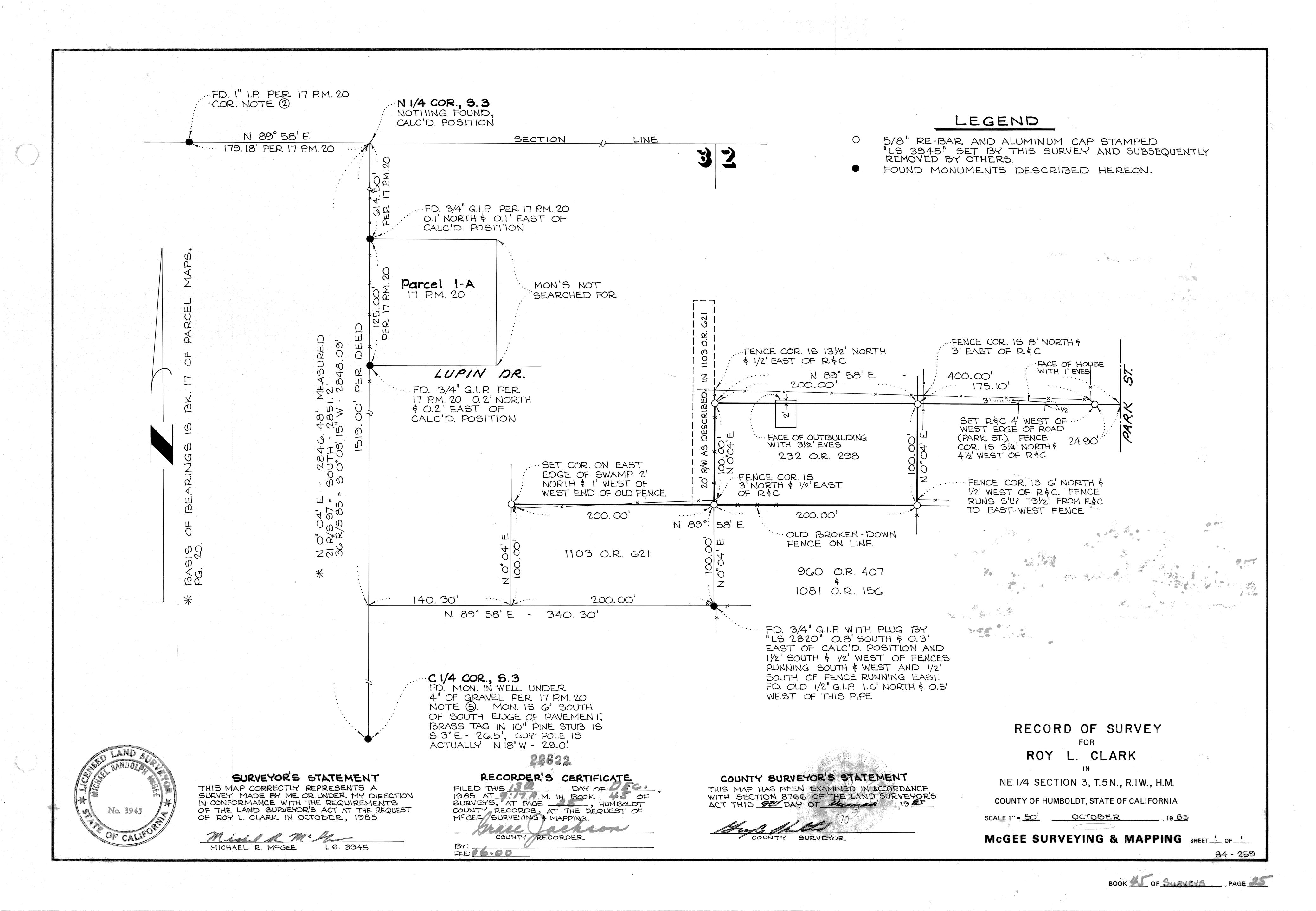 Book 45 Page 25 of Map Type RS