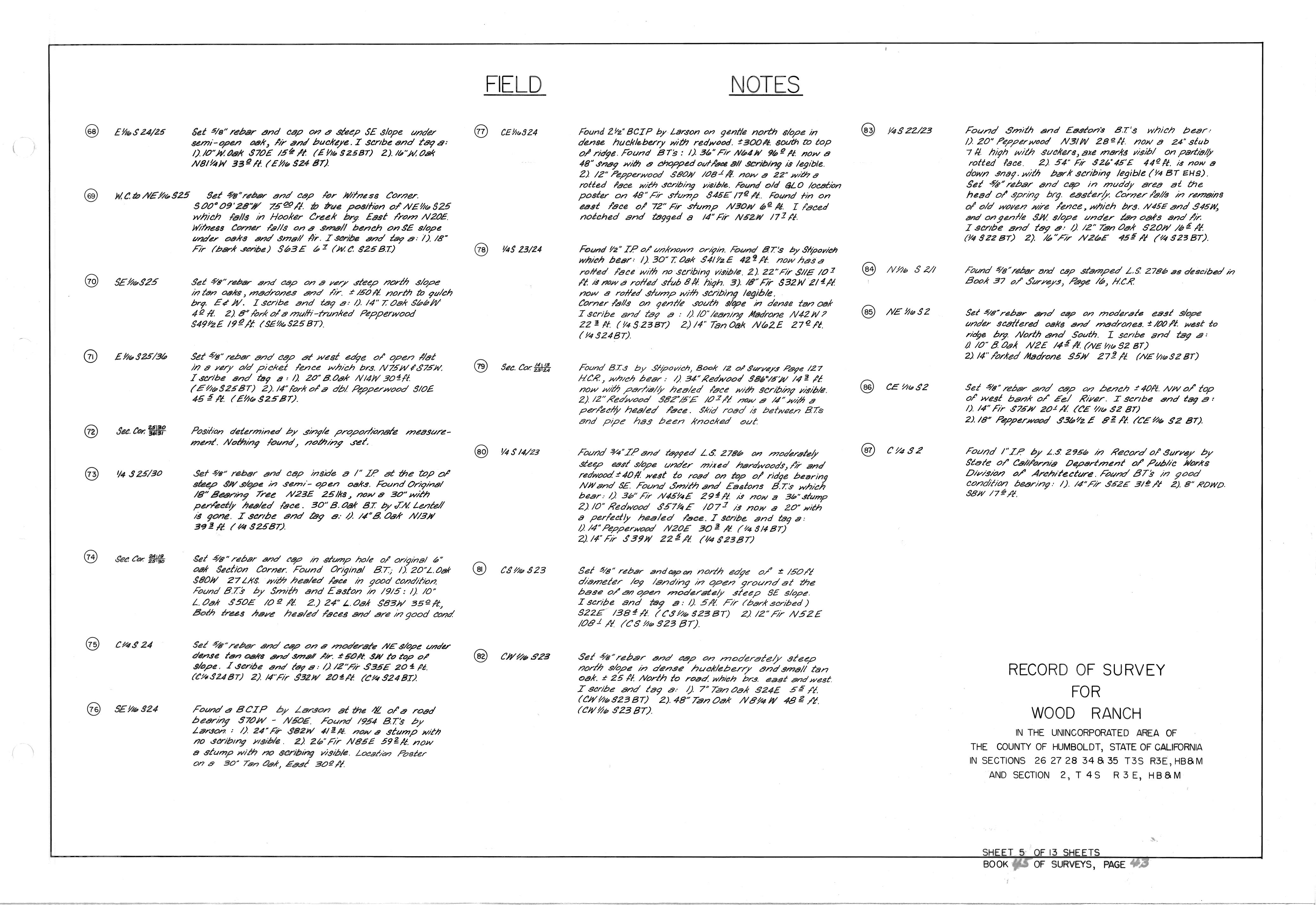 Book 45 Page 43 of Map Type RS