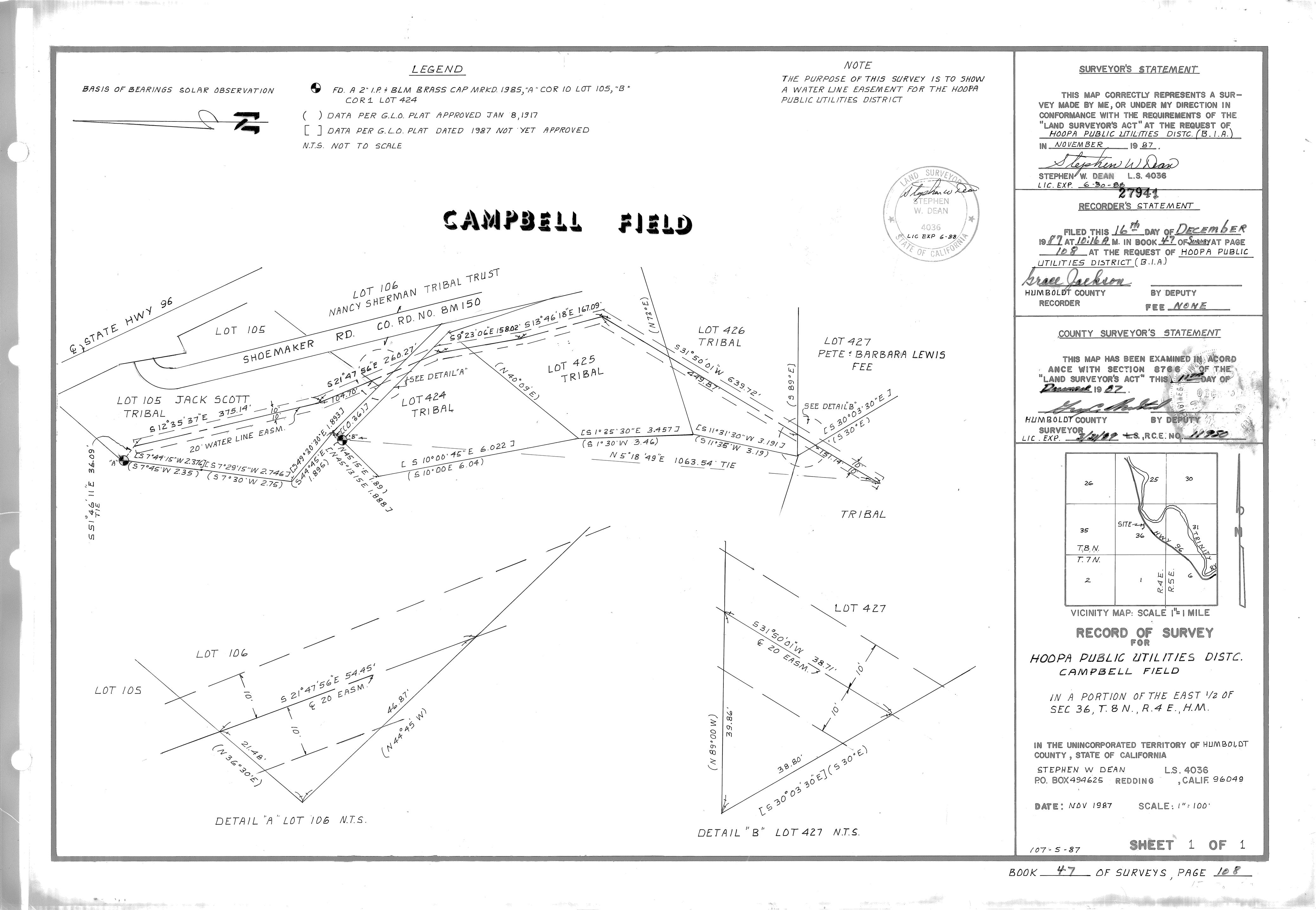 Book 47 Page 108 of Map Type RS