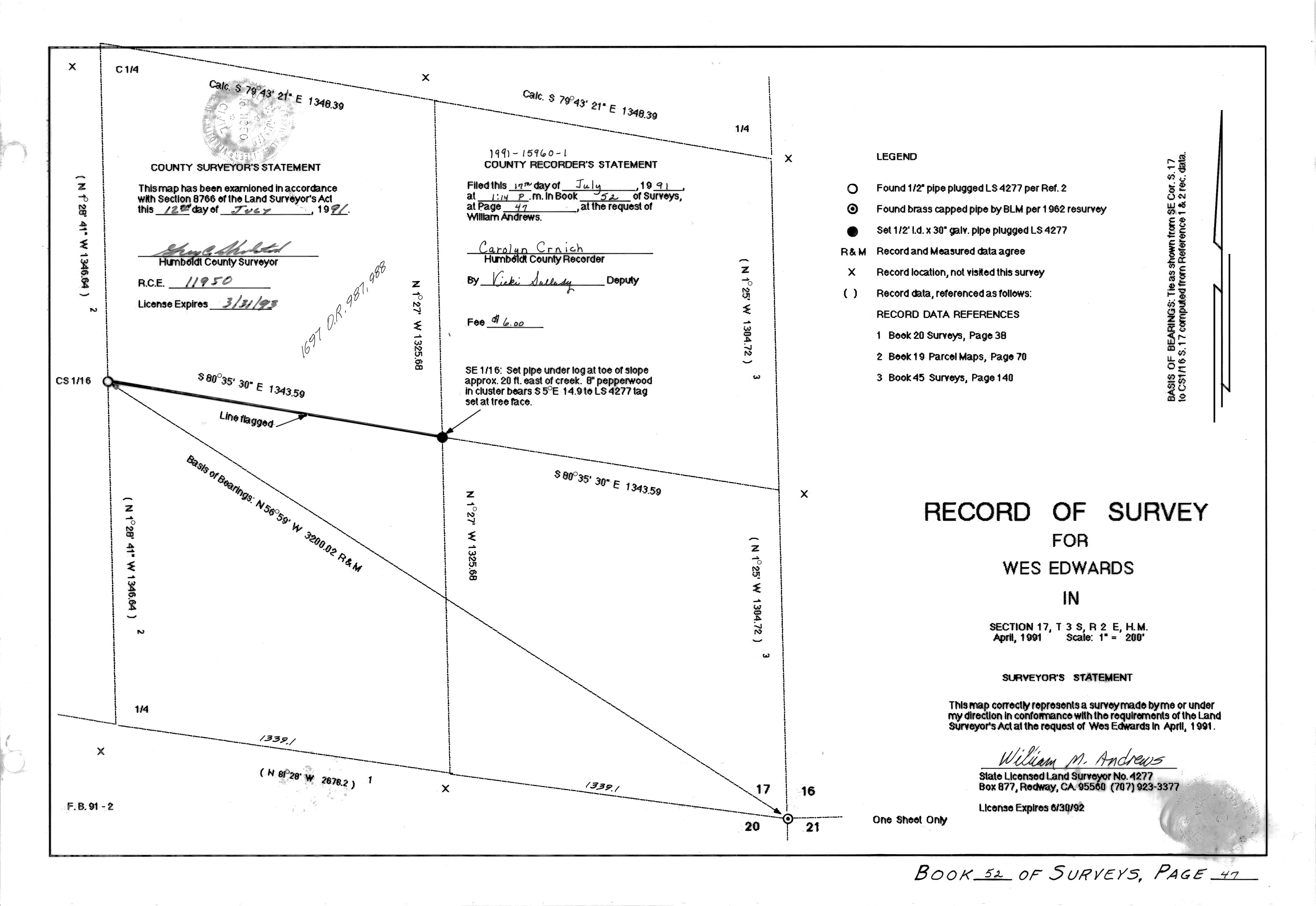 Book 52 Page 47 of Map Type RS