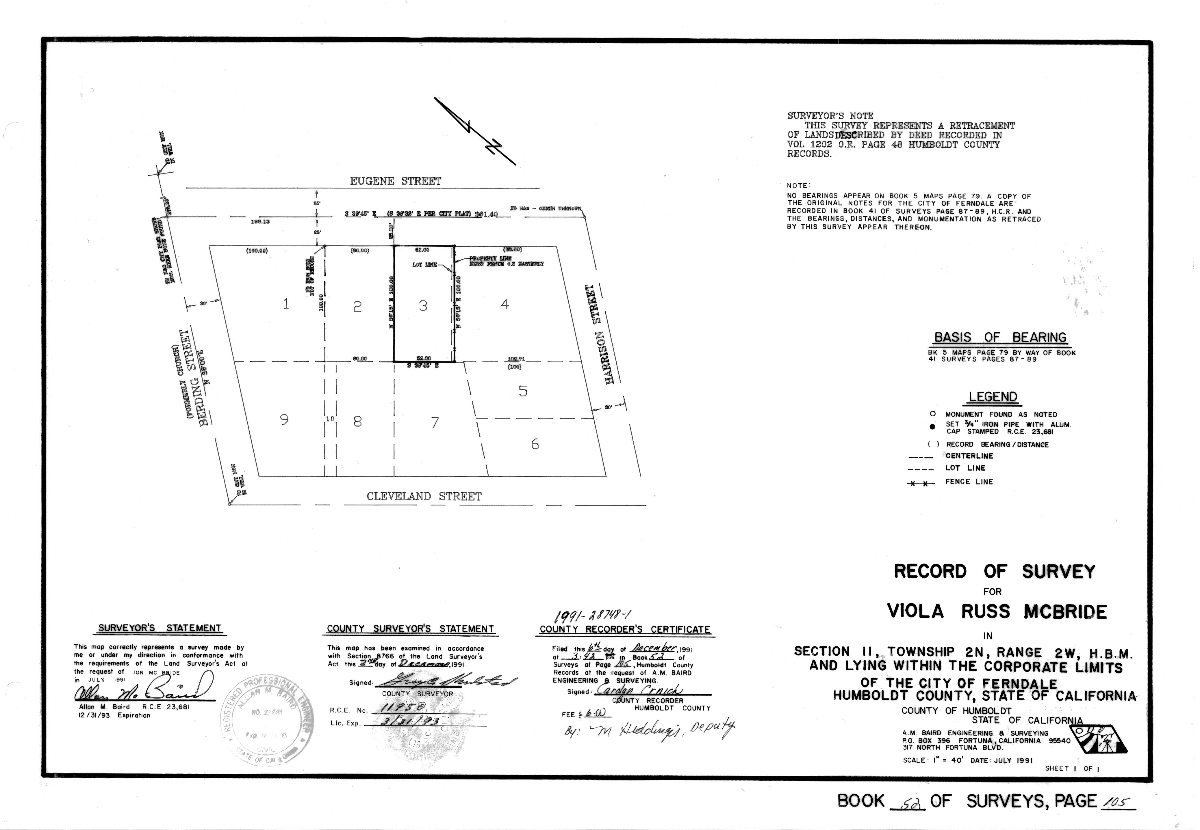 Book 52 Page 105 of Map Type RS