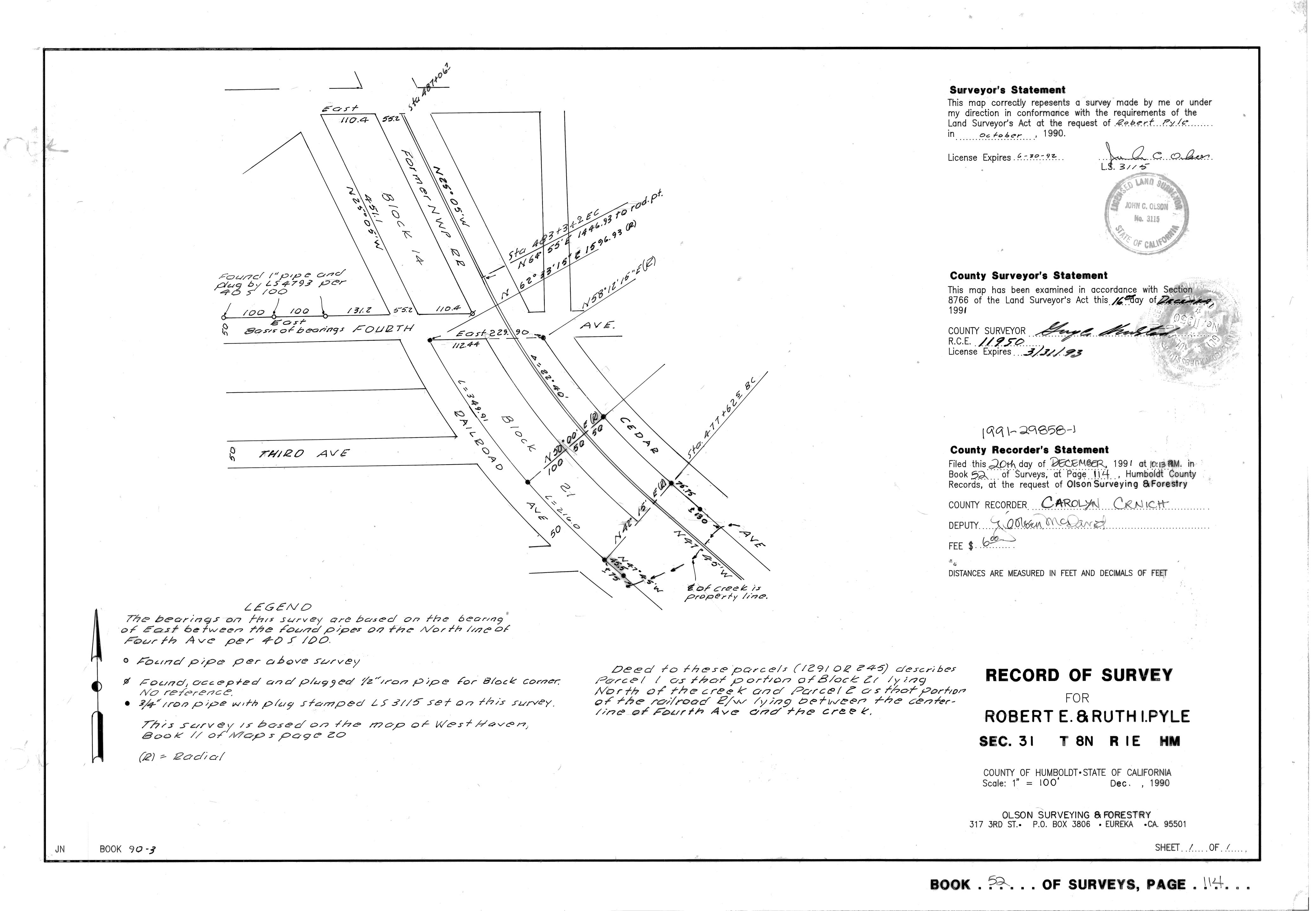 Book 52 Page 114 of Map Type RS