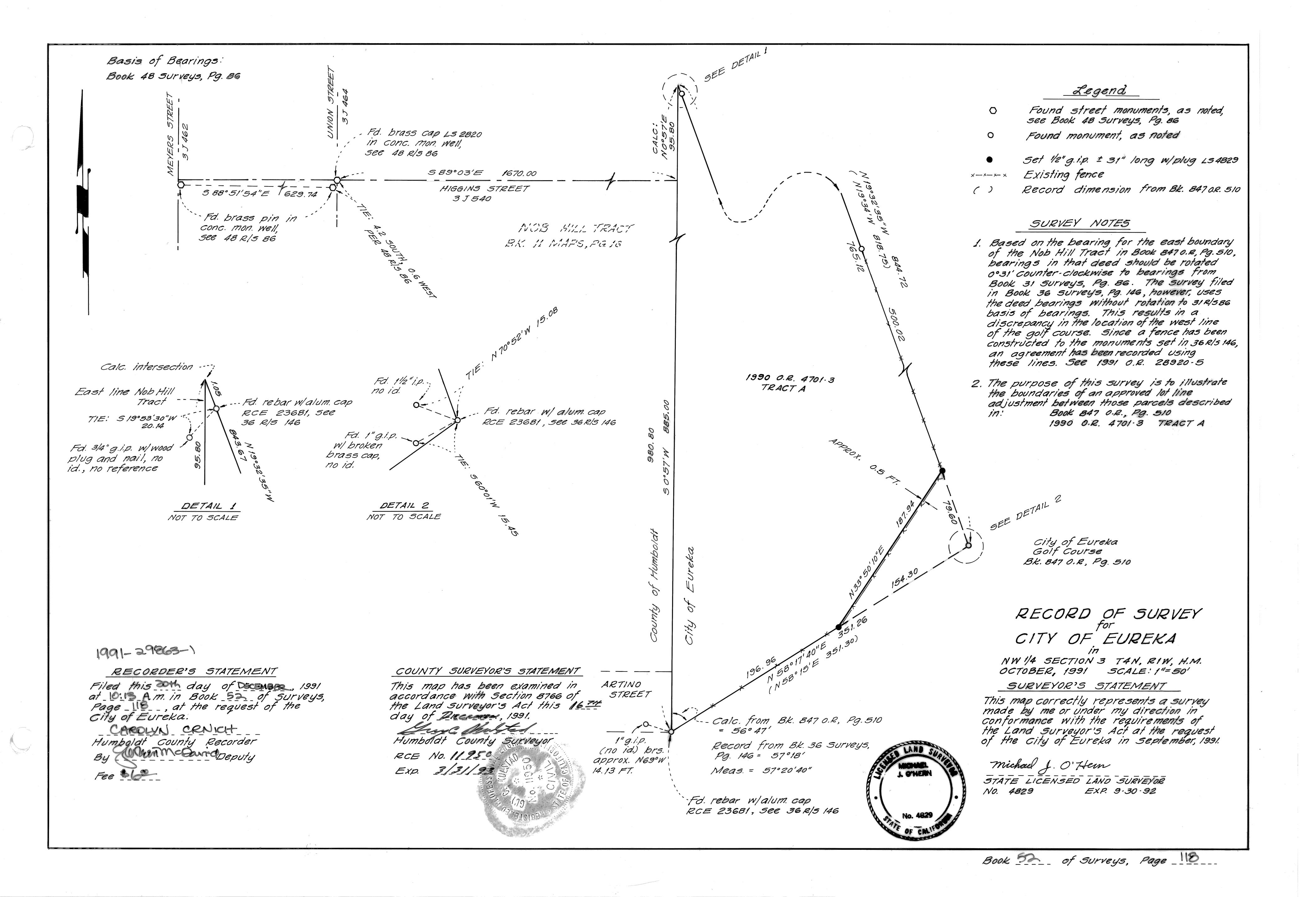 Book 52 Page 118 of Map Type RS