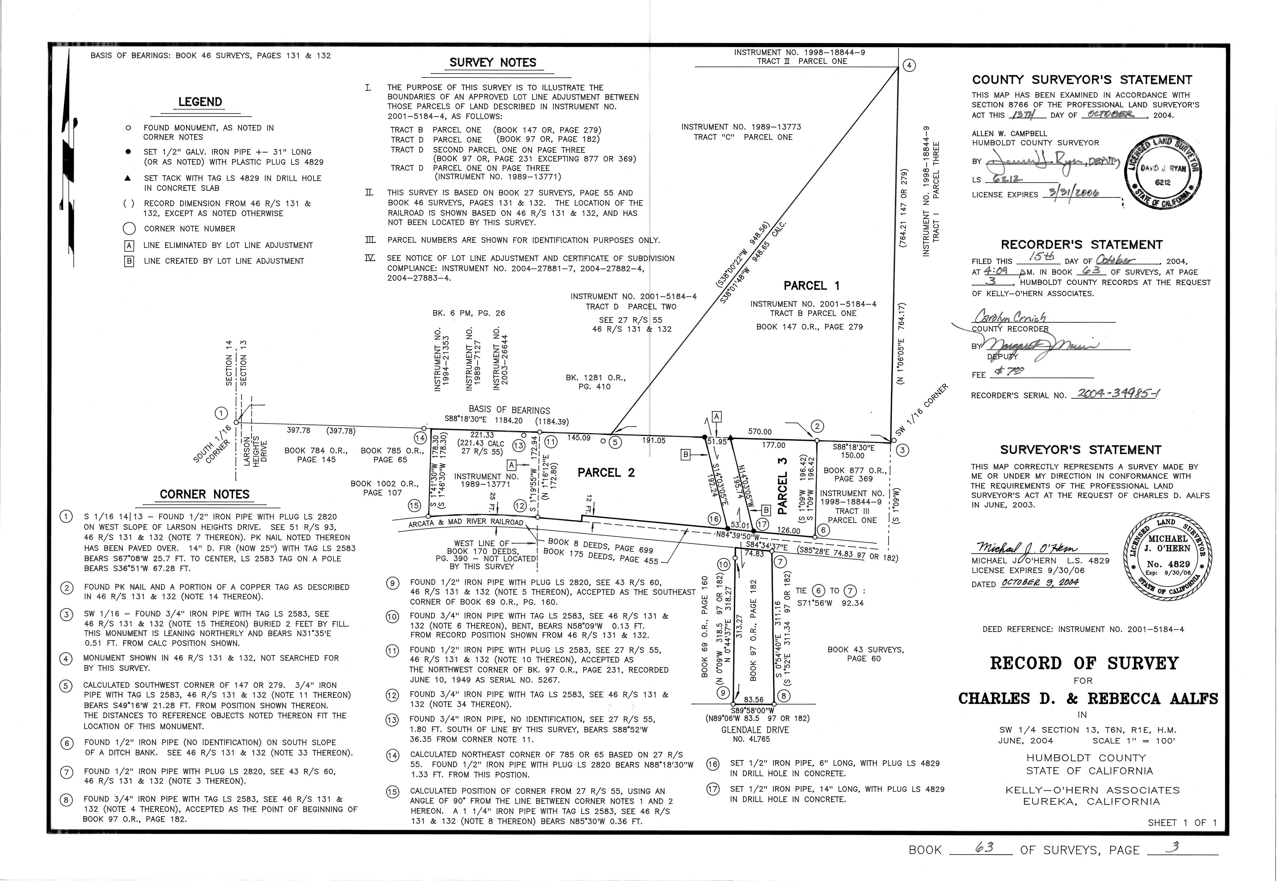Book 63 Page 3 of Map Type RS