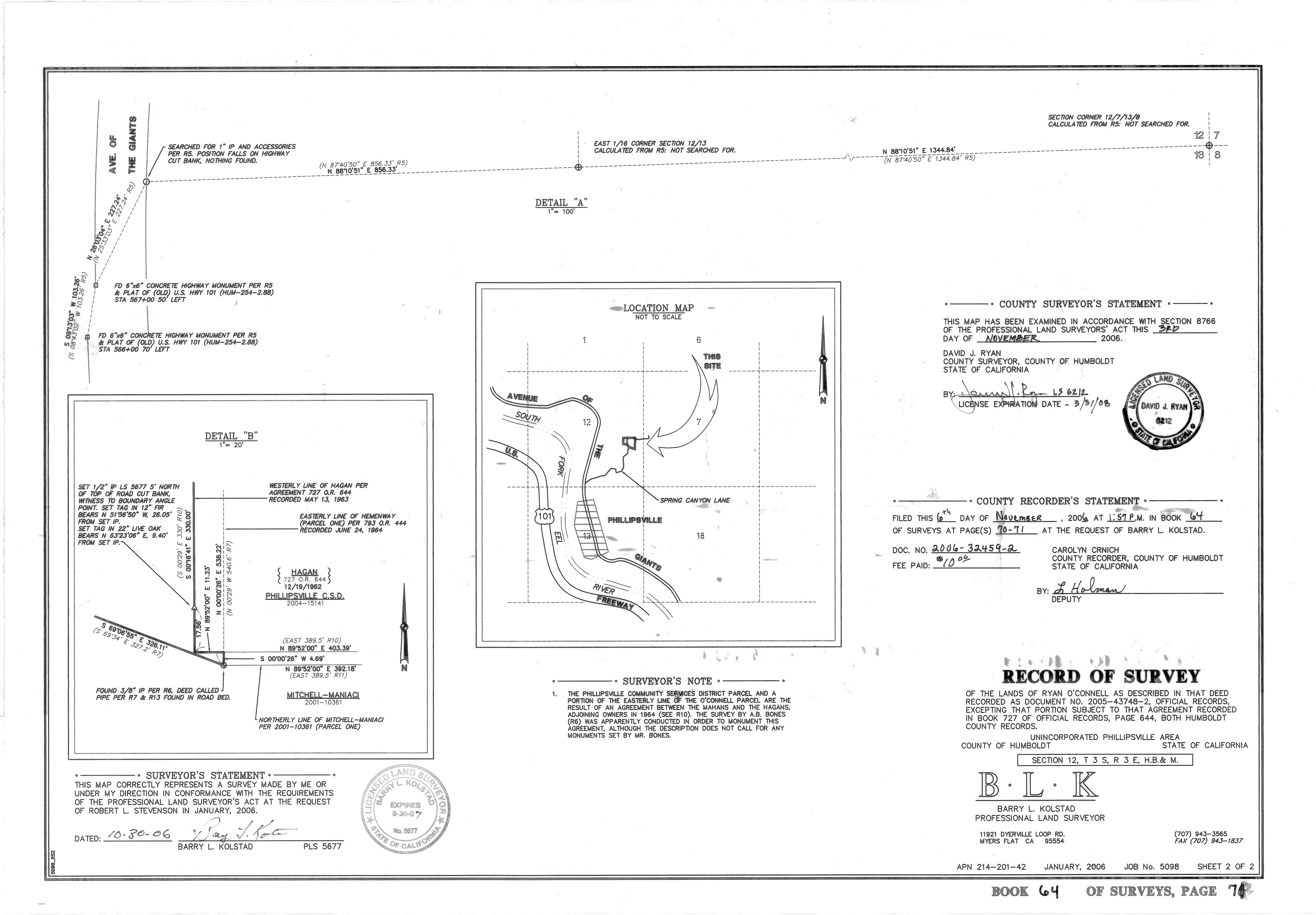 Book 64 Page 71 of Map Type RS