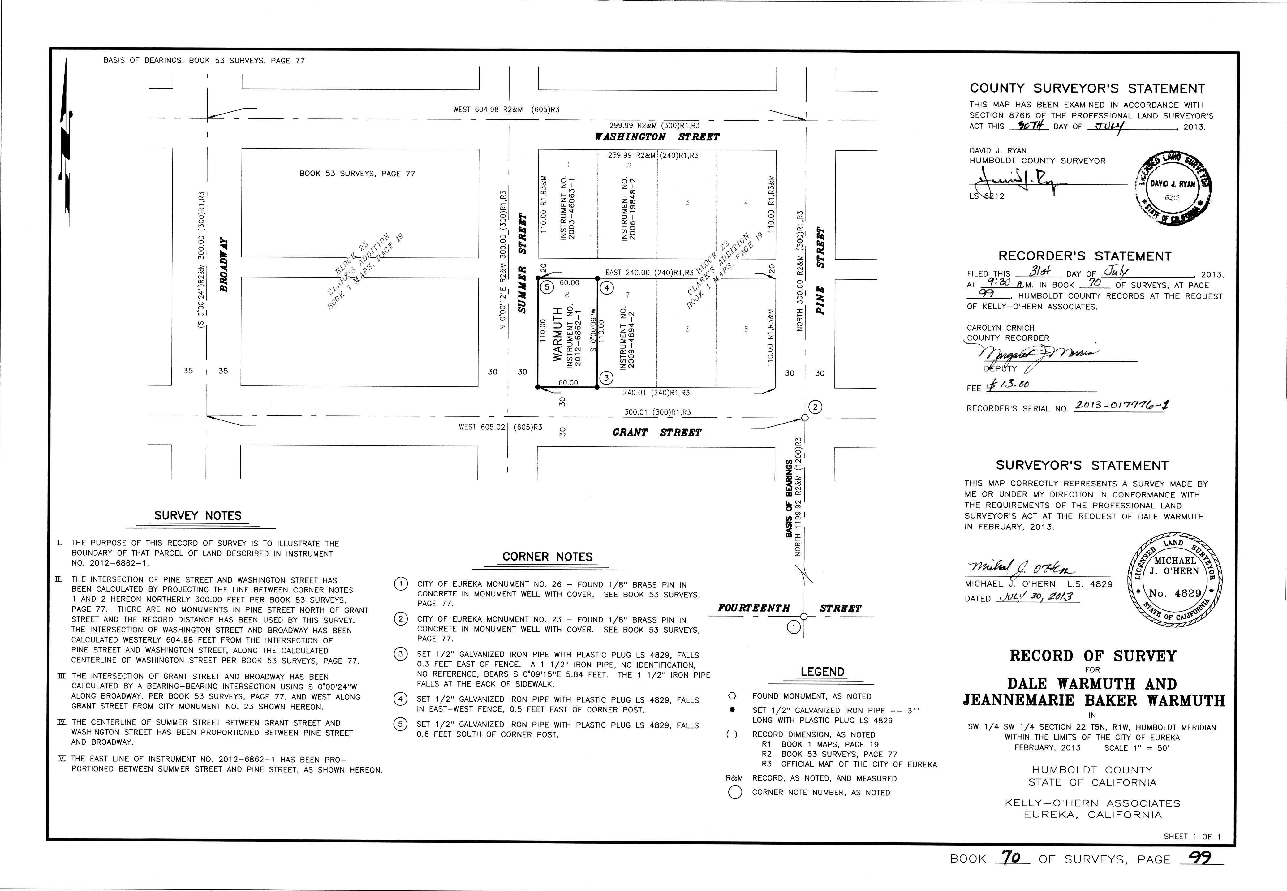 Book 70 Page 99 of Map Type RS