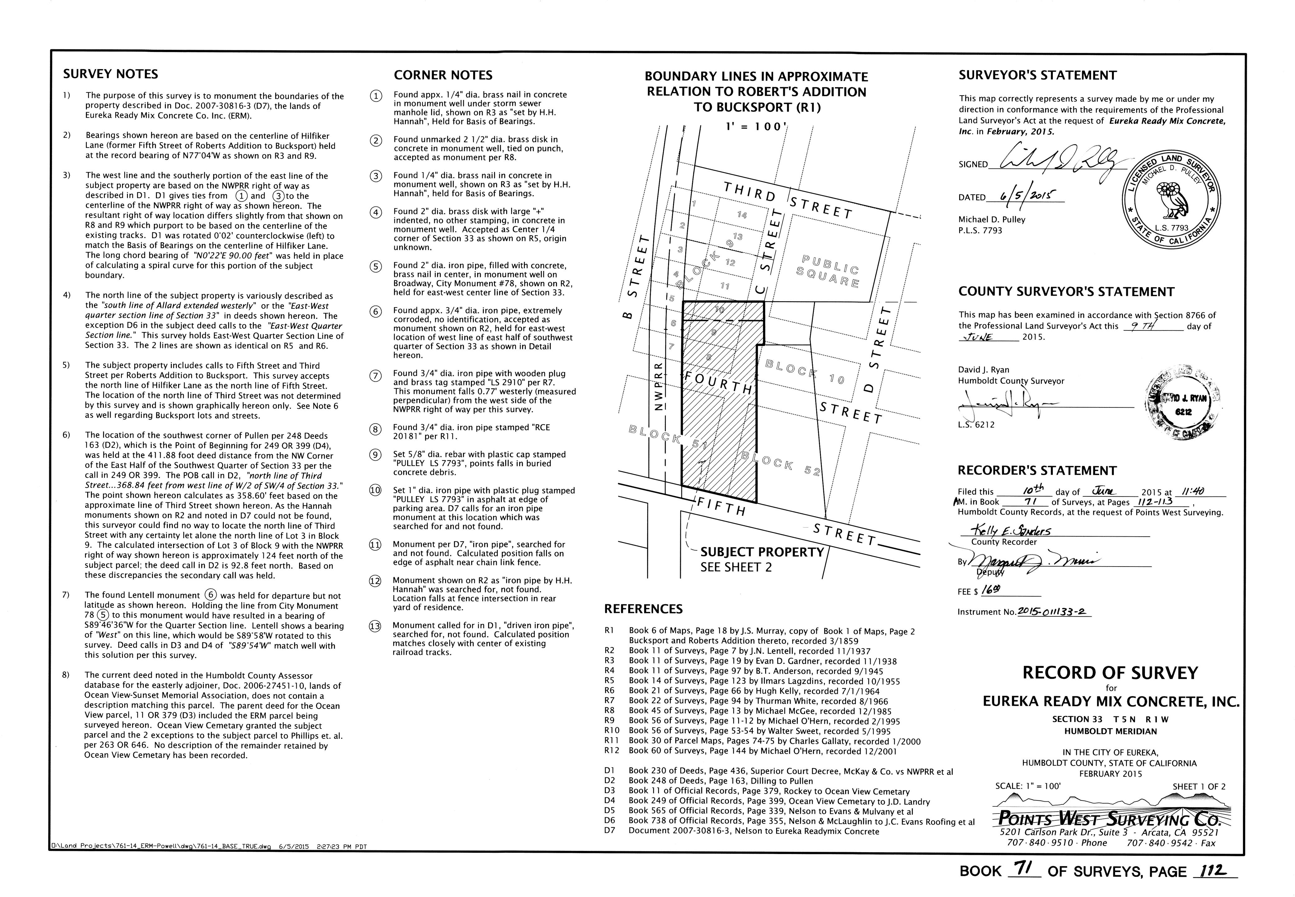 Book 71 Page 112 of Map Type RS