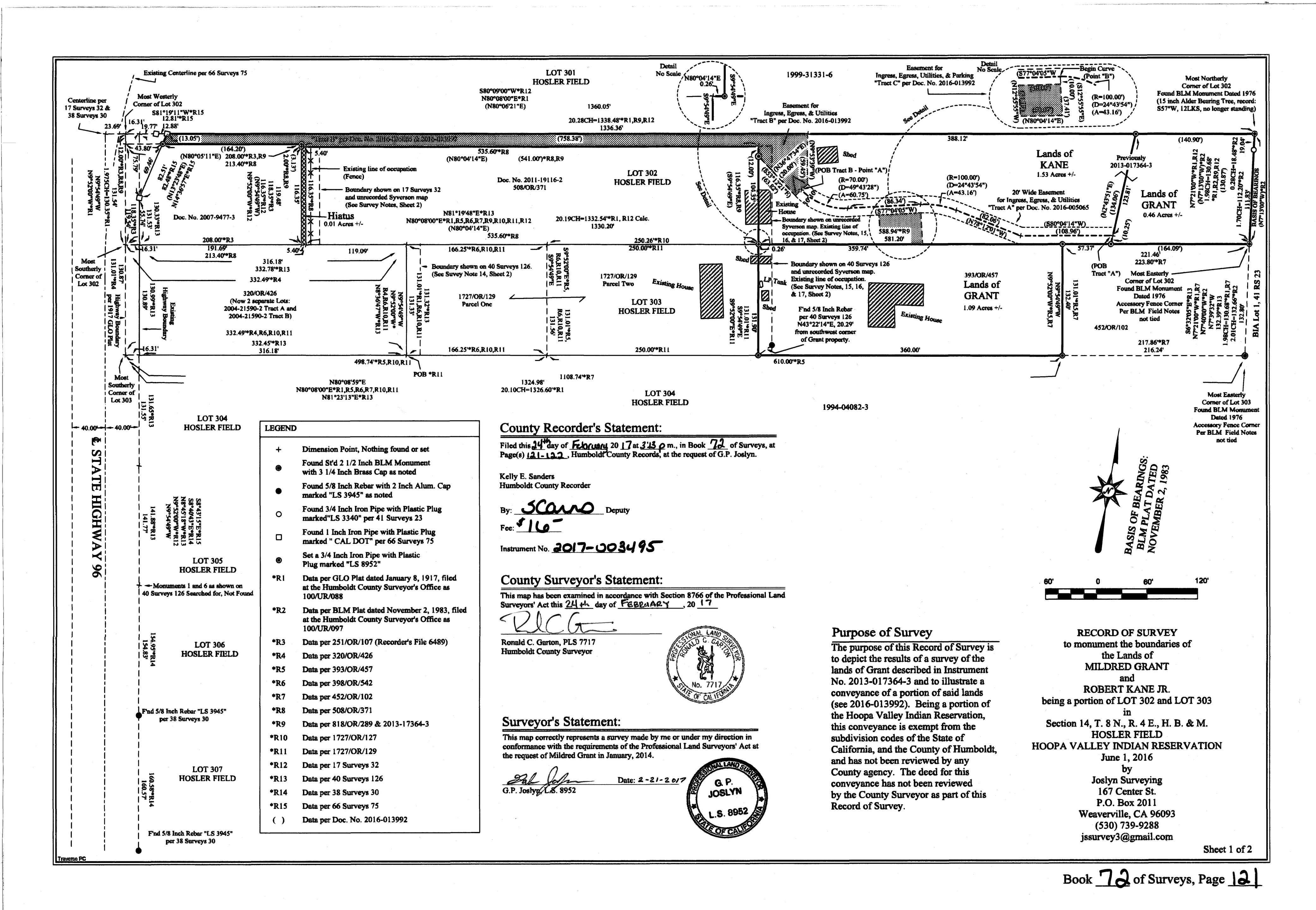 Book 72 Page 121 of Map Type RS