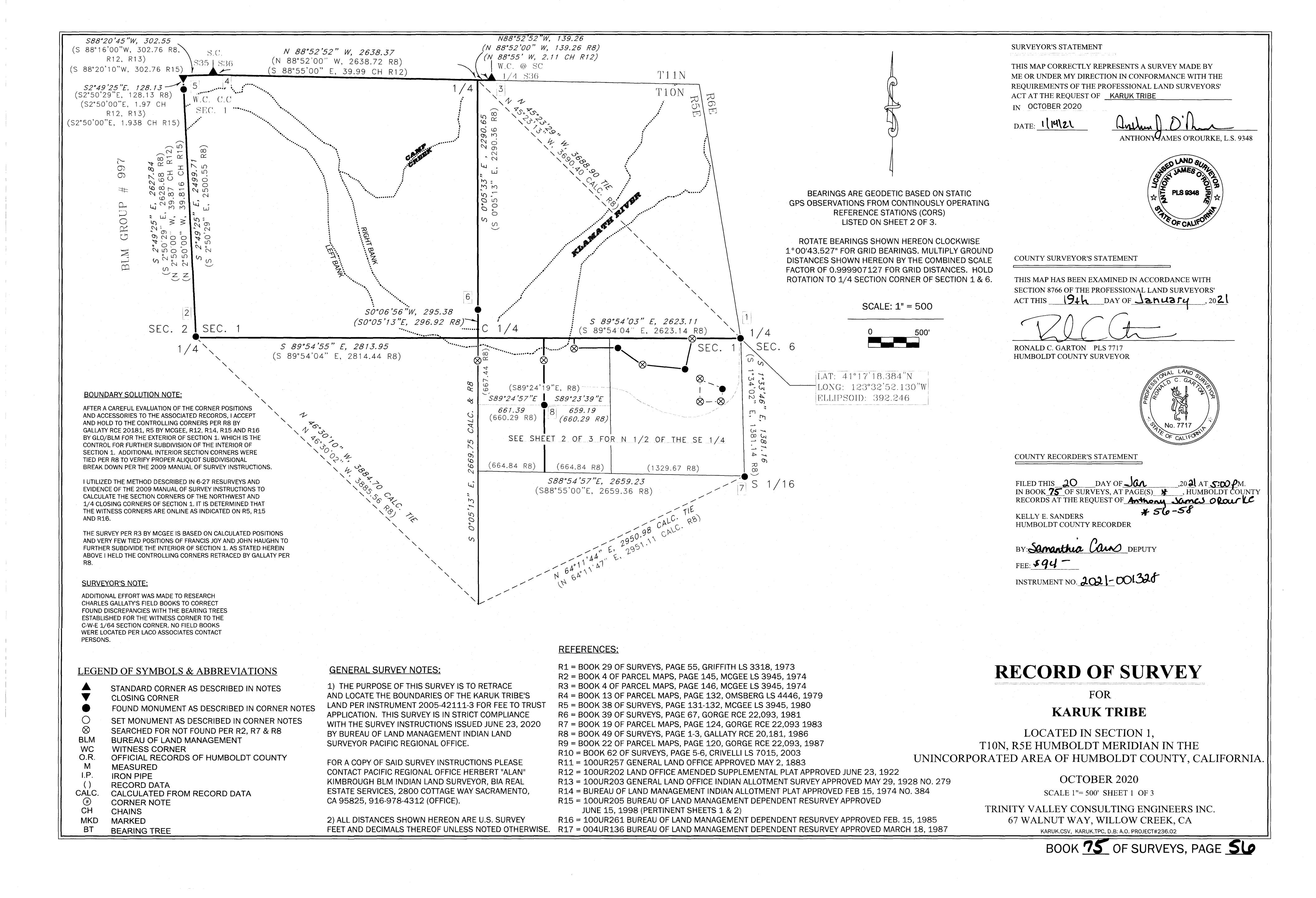 Book 75 Page 56 of Map Type RS